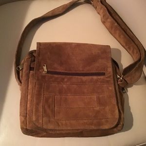 Vintage crossbody bag in sienna suede